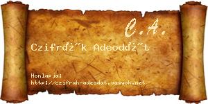 Czifrák Adeodát névjegykártya